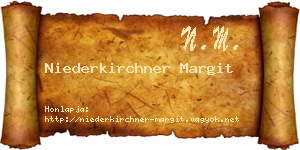 Niederkirchner Margit névjegykártya